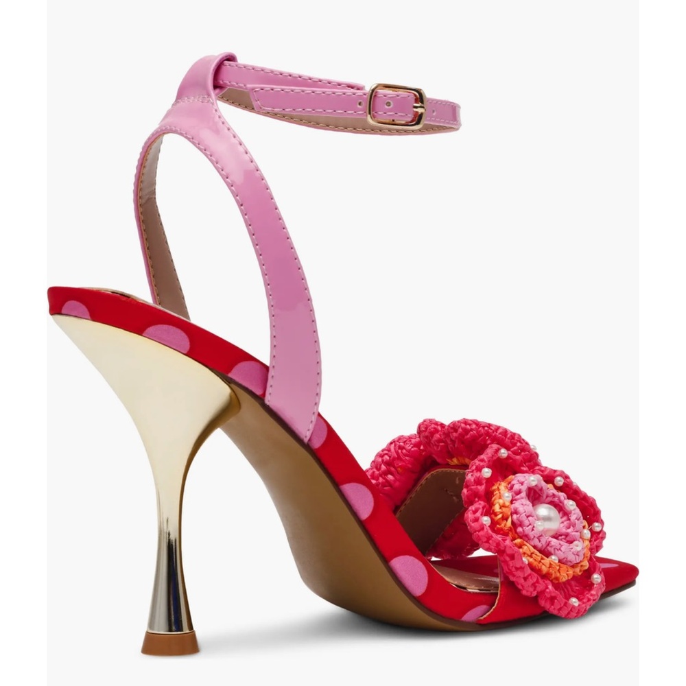 Betsey Johnson Pink and Red Polka Dot Heels - Picture 4 of 6
